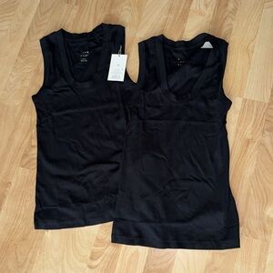 Black Ribbed Tank Tops, Size XS, NEW, Women’s